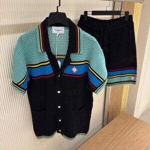 Casablanca Men Crochet Tennis Shirt Large Size